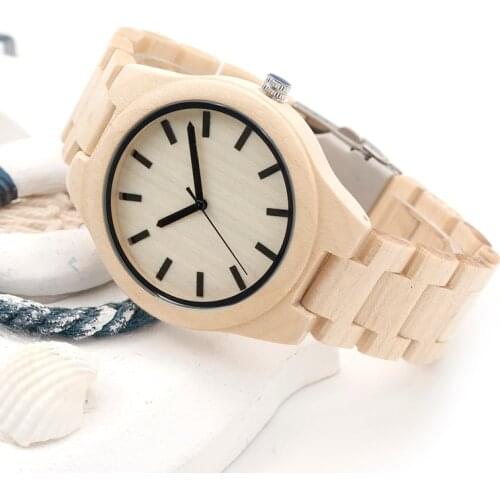 BOBO BIRD Wood Watch for Men White Maple Miyota 2035 Quartz Movement Wristwatch Drop Shipping Relogio Masculino B-G30