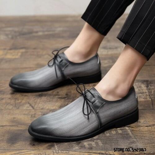 2021 New Designer Chic Pointed Gorgeous Color Lace Up Shoes Flat For Men Dress Party Formal Wedding Prom Oxford Zapatos Hombre