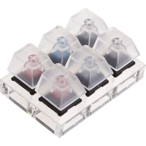 LX9B Mechanical Keyboard Clear Keycaps 6 Key Swit6X Tester Kit for cherry MX