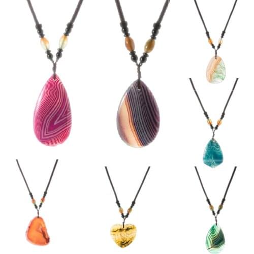 Natural stone Raw Stone Fashion Geometry Slice Jewellery Making DIY Womens Necklace Earrings Sweater Chain Jewelry Accessories