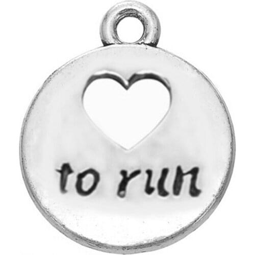 Novelty Design Eco friendly Alloy Love To Run Charm Runner Sport bracelet necklace making accessory diy