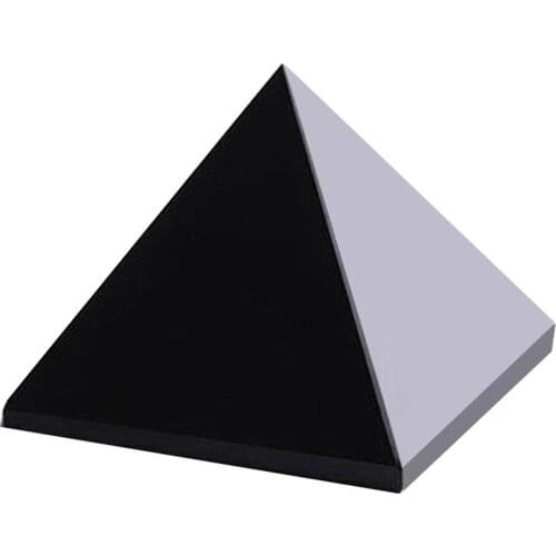 1pcs 40mm Obsidian Pyramid Natural Crystal Stone Obsidian Pyramid Ornaments Stone Crafts Living Room Home Decoration