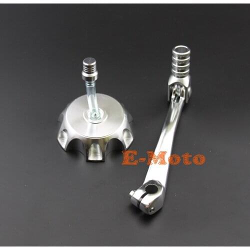 Silver Gas Fuel Tank Cap Cover Gear Folding Shifter Shift Lever For SSR CRF50 Chinese Pit Dirt Bike
