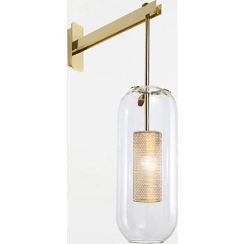 Post-modern Luxury Glass Wall Lamp Nordic Wall Lights for Living Room Bedroom Bedside Lamps Indoor Lighting Fixtures Decoration