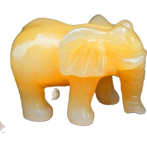 Natural topaz Elephant town house evil spirits lucky feng shui decorations