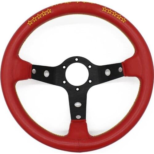 Universal 320mm 330mm VERTEX Red Microfiber Leather Deep Dish JDM Style Vertex Racing Sport Car Rally Race Steering Wheel