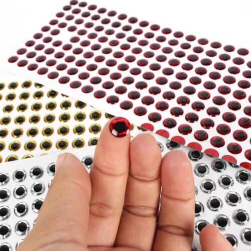 Wokotip 100pcs Fishing Lures 3D Eyes Soft Molded Fly Tying Jig Lure Baits 3mm-12mm 3D Epoxy Fishing Eyes Pupil Fishing Lure Eye