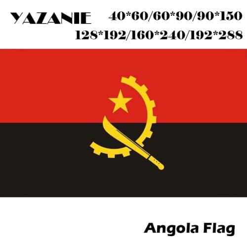 YAZANIE 60*90cm/90*150cm/120*180cm/160*240cm Angola Angolan Flag Large Design Football Logo Custom Flag All Size National Flags