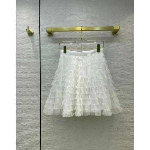 Sexy Mini Mesh Skirt High Waisted Runway Ladies Sweet White / Black / Dark Blue Skirts Women 2021 Summer New Fashion