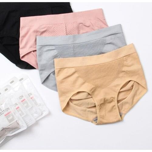Women Honeycomb Massage Warm palace Series panties intimates accessories seamless cotton satin sexy menstrual plus size briefs