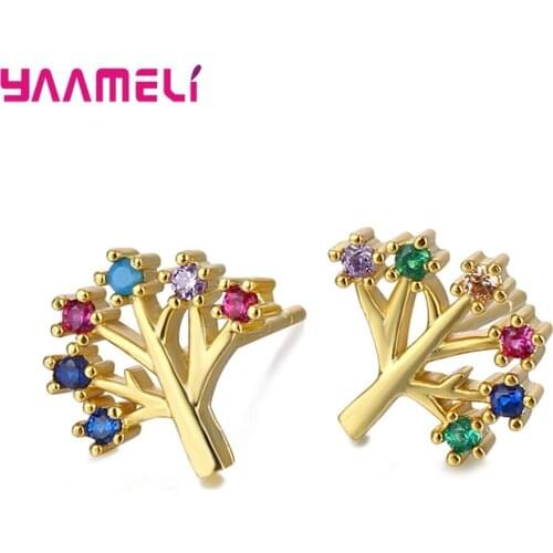 Vintage 925 Sterling Silver Eye Heart Mouth Lip Tree Pattern Stud Earrings For Women Party Birthday Gift Friendship Jewelry