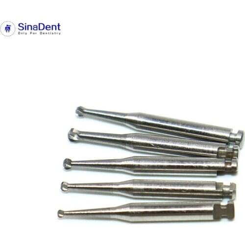 Dental RA Carbide Burs 6 Sizes Round Burs Low Speed Drills Tungsten Steel Latch Type Shank Contra-Angle for Dental Turbine Tip