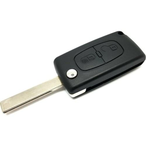 2-Button Folding Housing Car Key Protective Case For 207 307 407 308 Car Modification Accessories