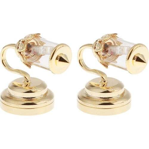 2 Pack 1:12 Mini Dollhouse Miniature Decoration LED Wall Light Wall Lamp Battery Operated Light Dollhouse Accessories