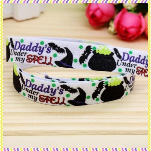 5/8'' Free shipping Fold Elastic FOE halloween printed headband headwear diy decoration wholesale OEM P4691