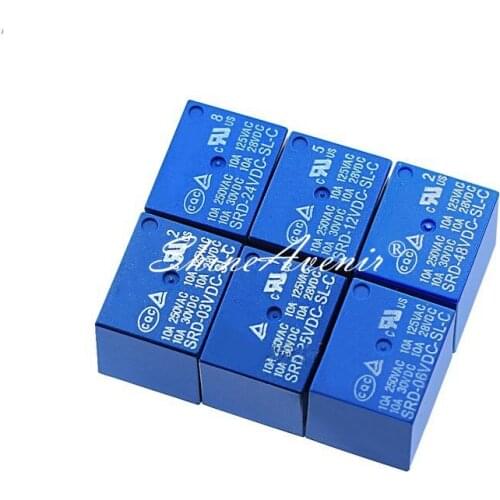 5pcs/lot Relay SRD-03VDC-SL-C SRD-05VDC-SL-C SRD-06VDC-SL-C SRD-09VDC-SL-C SRD-12VDC-SL-C SRD-24VDC-SL-C SRD-48VDC-SL-C 3V 24V