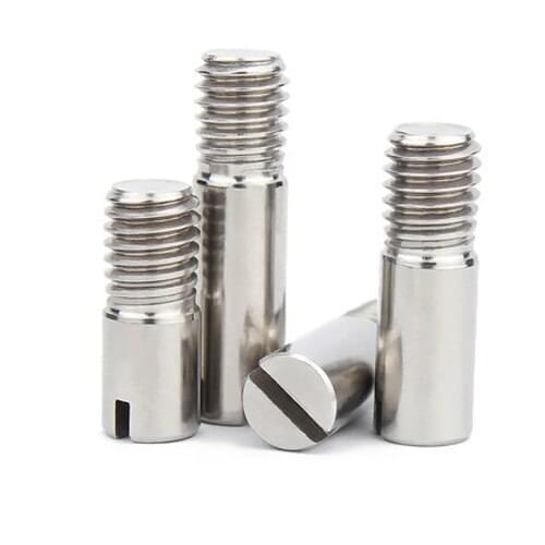5Pcs M2 GB878 304 Stainless Steel Slotted Cylindrical Pin External Thread Pins 6mm-16mm Length