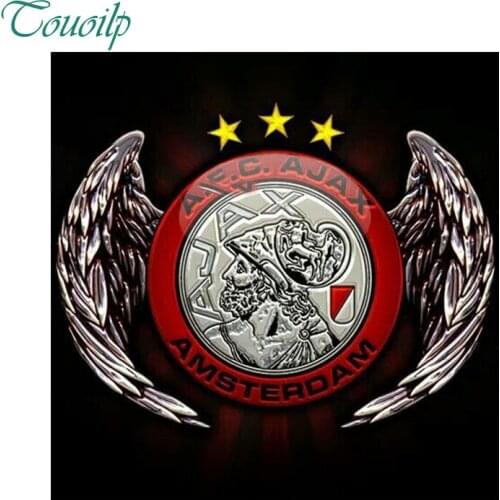 5d Diamond Embroidery Diamond painting Cross Stitch Picture of Rhinestones Diamond Mosaic team badge football ajax logo pattern