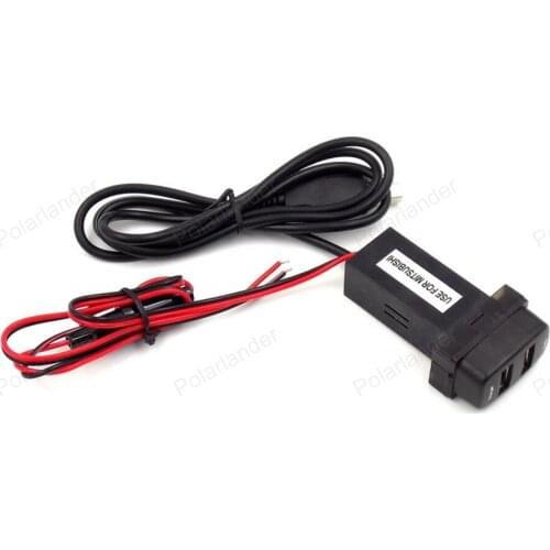 5V 2.1A Car Charger Audio Input USB Interface Socket for Mitsubishi Lancer Outlander Pajero ASX