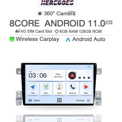 Carplay 4G+Wifi Android 10.0 Car DVD Player For Suzuki Grand Vitra 2005-2015 4GB RAM 128G Navigation GPS Radio 4G LTE Stereo DSP