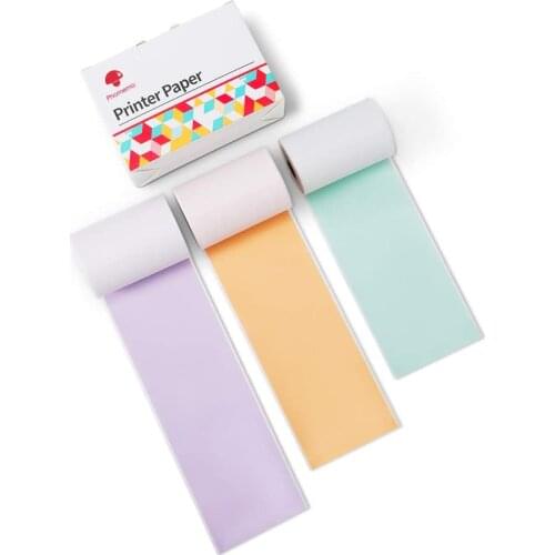 Phomemo Colorful Thermal Sticker Paper M02/M02 Pro/M02S Mini Printer,50mm x 3.5m, Diameter 30mm, 3 Rolls Pocket Printer