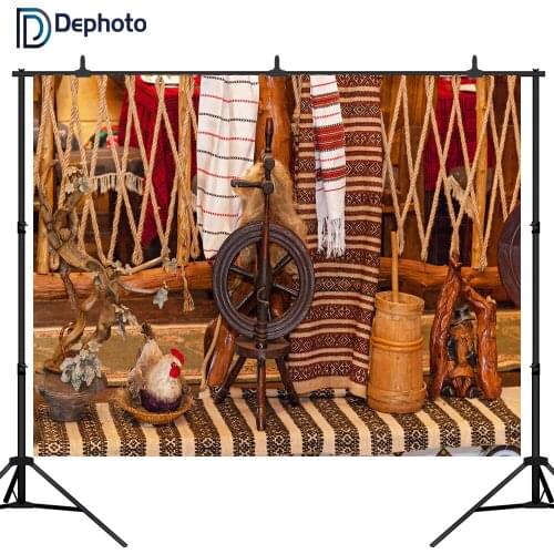 DePhoto Photography Backdrop Wood Pirate Ship hen Travel Case Photo Background Kids birthday Holiday Photoshoot Backdrops