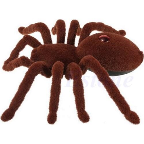 Kids Toy Remote Control Creepy Soft Scary Plush Spider Infrared RC Tarantula Kid Gift Toy RC Animals