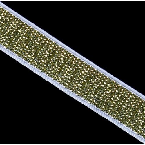 10mm White Gold Elastic Stretch Ribbon Tape Trim Applique Sewing Supplies Material Webbing for Costumes Bra Strap 40yd/T1108