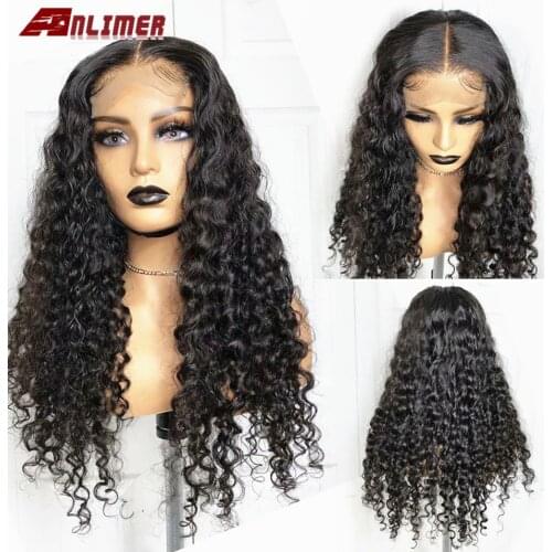 Deep Curly 5x5 PU Silk Top Lace Frontal Wigs With Baby Hair 13x6x1 Lace Frontal Brazilian Remy 150% Pre Plucked Bleached Knots