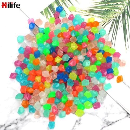 Artificial Cobblestone Garden Decoration about 180g/pack 14mm Luminous Stone about 200-300 pieces/pack Glowing Pebbles Gravel