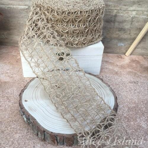 Art Hessian Roll Lace Burlap Ribbon Christmas 6.5cmx2m Natural Jute Gift Wrapping Rustic Wedding party Decorations