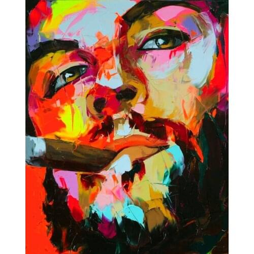 Painting By Numbers Smoking man Drawing On Canvas HandPainted Gift Picture By Number animal Kits Home Decoration