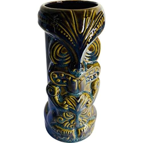 450ml Ceramic Holiday Islander Tiki Glass Handmade Bamboo Torch Design Hawaii Tiki Glass Cocktail Glass Beer Glass Red Wine Cup