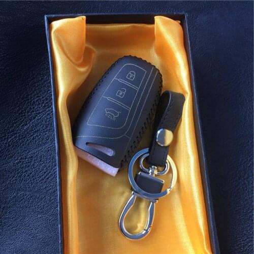 3 Buttons leather Key Case Cover For Hyundai SantaFe IX45 Genesis Equus car key cover for Hyundai santafe car key