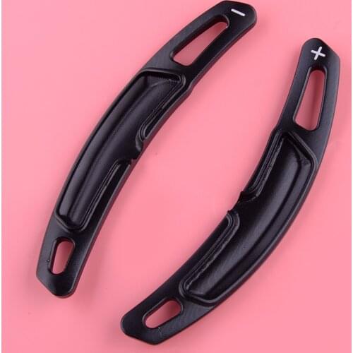 2pcs Black Aluminum Alloy Steering Wheel Shift Paddle Shifter Decoration fit for Porsche Panamera Macan Cayenne 2016 2017