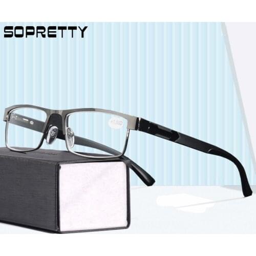 MEN Titanium Alloy Reading Glasses , Presbyopia Non Spherical 12 Layer Coated Eyeglasses (+1.0 +1.5 +2.0 +2.5 +3.0 +3.5+4.0 )