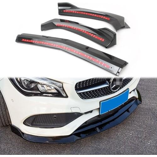 Front Bumper Lip Cover Trim For Benz LCI Facelift 4D /Wagon AMG Sport/Bumper CLA180/CLA45 AMG CLA200 CLA250 2017-18 Carbon Fiber