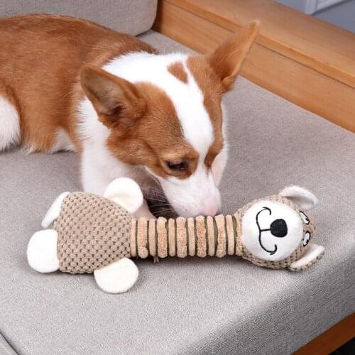 Plush Pet Toys Sound Squeaky Cute Cartoon Animal Durable Interaction Dog toy Pet Chew Toy Protect Furniture Pets Supplies