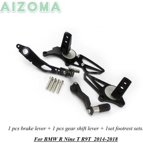 Full Motorcycle Rear Brake Footrest Footpegs Gear Shift Pedal Lever Foot Peg Rearset Set For BMW R nineT R9T nine T 2014-2018