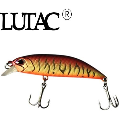 LUTAC Sinking 60mm 8.1g LM10B Minnow 3D Eyes Coating Flat Split Rings Chinese Hook Artificial Bait Long Casting Fishing Tackle