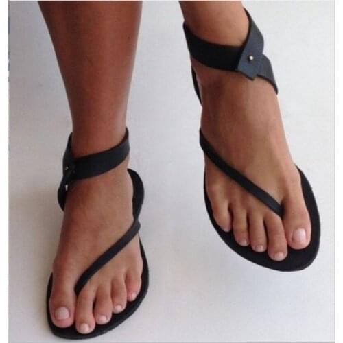 Women Gladator Flat Summer European Design Sandals Shoes Ladies Fisherman Bohemia Sandals Shoes Big Size 35-43 Ankle Strap