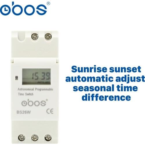 Latitude longitude automatically adjust 110V timer switch din rail timer electronic with16 times on/off time set range 1min-168H