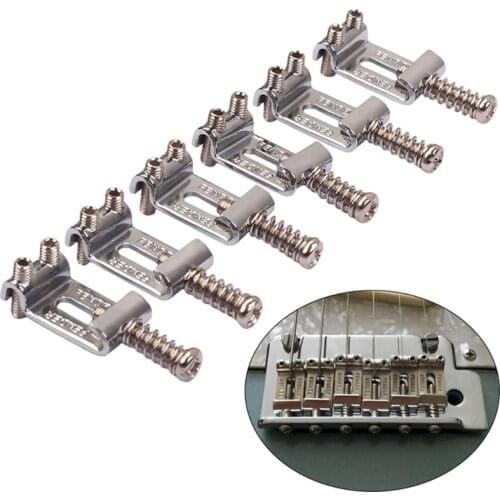 6Pcs Roller Tremolo Bridge Saddles System Replacement for Strat Stratocaster Tele Telecaster Electric Guitar