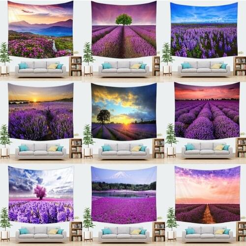 Lavender Purple Color Flower Kawaii Carpet Mat Wall Hanging Tapestry Bohemian Home Decor 100x70cm 150x130cm 150x150cm 200x150cm