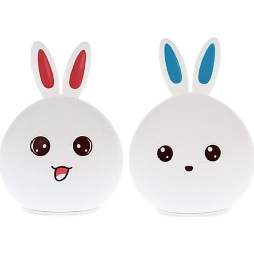 GTBL LED Rabbit Night Light USB for Children Baby Kids Gift Animal Cartoon Decorative Lamp Bedside Bedroom Living Room