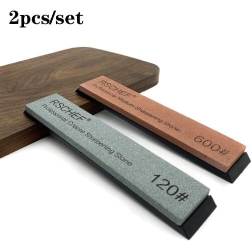 2Pcs Knife Sharpener Sharpening Stone Big Size Whetstone Professional Sharpening System 120-3000# FIxed Angle Sharpeners Water