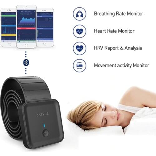 Smart Bluetooth sleep ECG monitor HRV heart rate respiratory monitoring Chest Strap Pressure Sensor with App health care