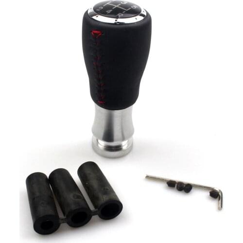 5 Speed Leather Aluminum Universal Gear Shift Knob Manual Shifter Car Accessories