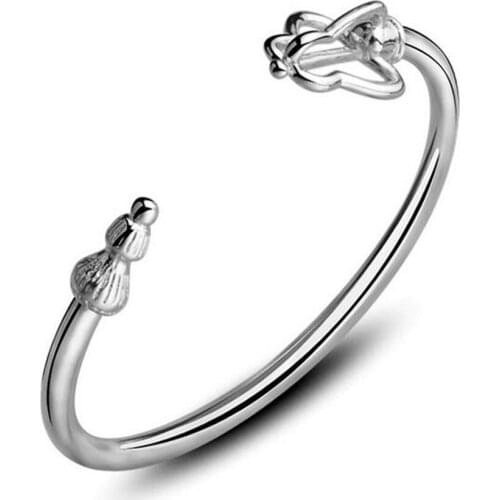 WQQCR Womens Fashion Bracelet and Bangle Summer Style French Open Bracelet Womens 925 Silver colorFine Bracelet Jewelry