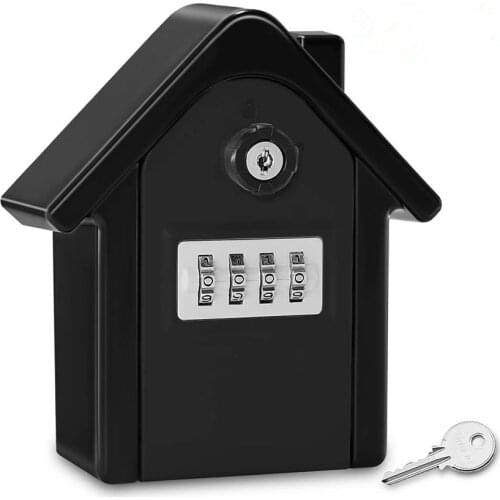 Key Lock Box for House Key, 4-Digit Combination Code & Key Wall Mount Lock Box, Key Storage Lock Box Waterproof Safe Box